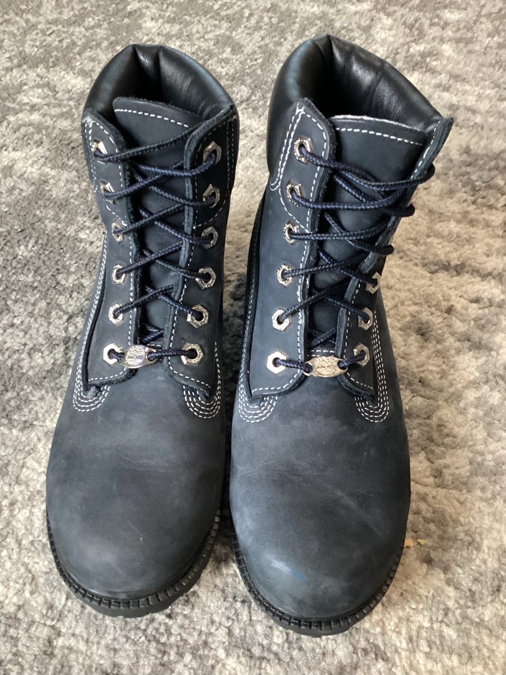 Timberland Women’s Boots 6" Waterville Waterproof Navy Blue Nubuck Size 6.5